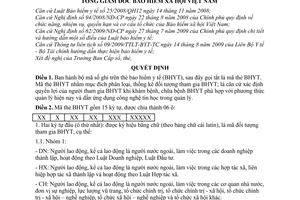 Quyết định 1071/QĐ-BHXH ban hành mã số ghi thẻ bảo hiểm y tế