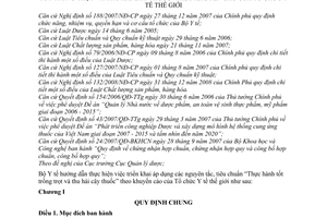 Thông tư 14/2009/TT-BYT nguyên tắc, tiêu chuẩn Thực hành tốt trồng trọt thu hái cây thuốc khuyến cáo Tổ chức Y tế thế giới