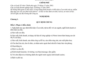 Nghị định 72/2009/NĐ-CP điều kiện an ninh, trật tự đối với ngành, nghề kinh doanh có điều kiện