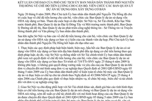 Thông báo 650/TB-VP kết luận chỉ đạo Phó Chủ tịch UBND thành phố Nguyễn Thị Hồng chế độ tiền lương cán bộ viên chức ban quản lý dự án sử dụng ODA