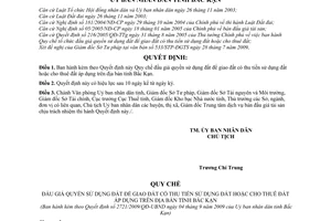 Quyết định 2721/2009/QĐ-UBND  Quy chế đấu giá quyền sử dụng đất giao đất có thu tiền sử dụng đất hoặc cho thuê