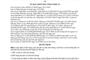 Quyết định 86/2009/QĐ-UBND quy định đối tượng, mức thu, tỷ lệ trích nộp phí vệ sinh môi trường và phí bảo vệ môi trường đối với chất thải rắn