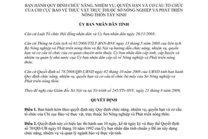 Quyết định 47/2009/QĐ-UBND chức năng cơ cấu tổ chức Chi cục Bảo vệ thực vật Tây Ninh