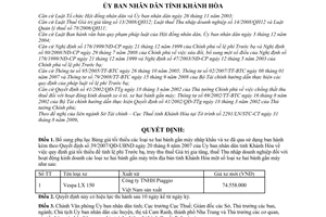 Quyết định 70/2009/QĐ-UBND điều chỉnh bảng giá tối thiểu các loại xe hai bánh gắn máy nhập khẩu  đã qua sử dụng