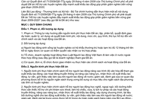 Thông tư liên tịch 31/2009/TTLT-BLĐTBXH-BTC hướng dẫn thực hiện nội dung QĐ 71/2009/QĐ-TTg