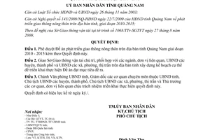 Quyết định 27/2009/QĐ-UBND phê duyệt Đề án phát triển giao thông nông thôn