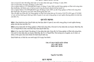 Quyết định 16/2009/QĐ-UBND quản lý sản xuất, ương giống nuôi nghêu thương phẩm