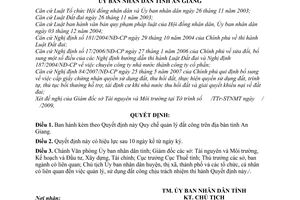 Quyết định 39/2009/QĐ-UBND Quy chế quản lý đất công trên địa bàn tỉnh An Giang