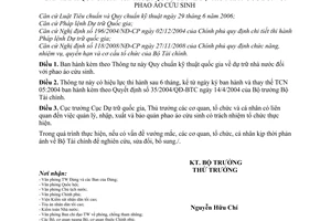 Thông tư 178/2009/TT-BTC quy chuẩn kỹ thuật quốc gia dự trữ nhà nước phao áo cứu sinh