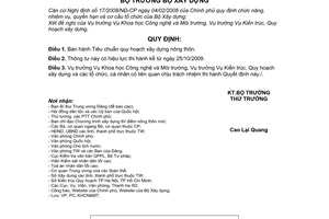 Thông tư 31/2009/TT-BXD tiêu chuẩn quy hoạch xây dựng nông thôn