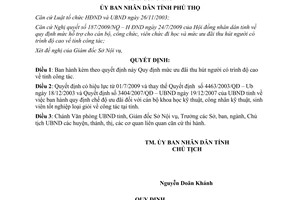 Quyết định 2640/2009/QĐ-UBND mức ưu đãi thu hút người có trình độ cao Phú Thọ