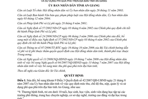 Quyết định 37/2009/QĐ-UBND sửa đổ Quyết định số 42/2007/QĐ-UBND An Giang