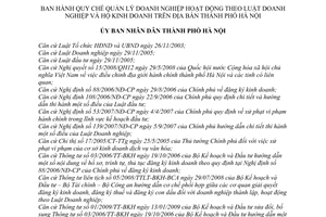 Quyết định 100/2009/QĐ-UBND Quy chế quản lý doanh nghiệp hoạt động Luật Doanh nghiệp hộ kinh doanh thành phố Hà Nội