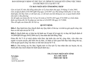 Quyết định 22/2009/QĐ-UBND cơ chế một cửa tại Sở Y tế