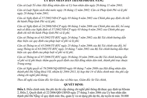 Quyết định 24/2009/QĐ-UBND phí dự thi cấp chứng chỉ nghề phổ thông Đà Nẵng