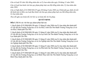 Quyết định 51/2009/QĐ-UBND bãi bỏ văn bản quy phạm pháp luật của UBND Cần Thơ