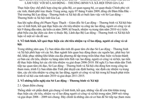 Thông báo 3428/TB-LĐTBXH kết luận lãnh đạo Bộ Lao động Thương binh Xã hội làm việc Sở Lao động Thương binh Xã hội tỉnh Gia Lai
