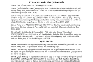 Quyết định 44/2009/QĐ-UBND phát triển sản xuất Chương trình 135 giai đoạn II Quảng Ngãi