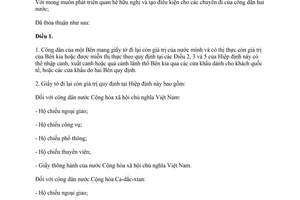 Hiệp định đi lại công dân hai nước giữa Việt Nam và Ca-dắc-xtan