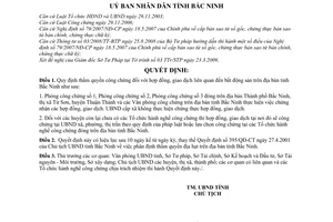 Quyết định 144/2009/QĐ-UBND giao các hợp đồng, giao dịch bất động sản trên địa bàn tỉnh Bắc Ninh cho Phòng, Văn phòng công chứng