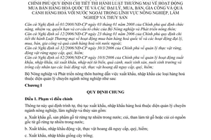 Thông tư 60/2009/TT-BNNPTNT hướng dẫn nghị định 12/2006/NĐ-CP Luật Thương mại hoạt động mua bán hàng hoá quốc tế lĩnh vực nông lâm nghiệp thủy sản