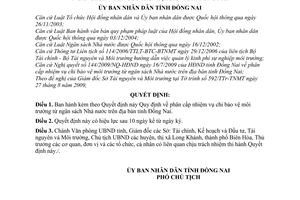 Quyết định 66/2009/QĐ-UBND  phân cấp nhiệm vụ chi bảo vệ môi trường từ ngân sách Nhà nước trên địa bàn tỉnh Đồng Nai