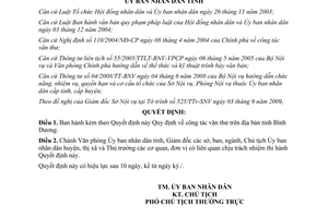 Quyết định số 66/2009/QĐ-UBND công tác văn thư tỉnh Bình Dương