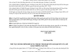 Quyết định 2777/QĐ-UBND công bố bộ thủ tục hành chính