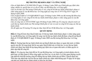 Quyết định 2042/QĐ-BKHCN công bố bổ sung thủ tục hành chính