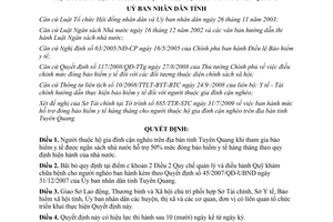 Quyết định 14/2009/QĐ-UBND hỗ trợ đóng bảo hiểm y tế hộ gia đình cận nghèo Tuyên Quang