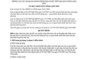 Quyết định 18/2009/QĐ-UBND phụ cấp cán bộ công chức bộ phận tiếp nhận Lạng Sơn