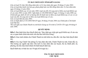 Quyết định 26/2009/QĐ-UBND Quy trình giải quyết khiếu nại, tố cáo