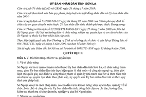 Quyết định 37/2009/QĐ-UBND chức năng nhiệm vụ quyền hạn Sở Ngoại vụ Sơn La