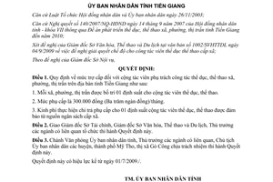 Quyết định 26/2009/QĐ-UBND trợ cấp cộng tác viên thể dục thể thao Tiền Giang