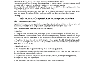Thông tư 16/2009/TT-BYT hướng dẫn tiếp nhận, chăm sóc y tế  thống kê, báo cáo người bệnh nạn nhân bạo lực gia đình tại cơ sở khám chữa bệnh