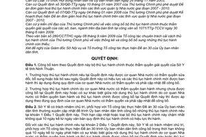 Quyết định 287/QĐ-UBND công bố bổ sung danh mục bộ thủ tục hành chính