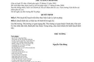 Quyết định 1532/QĐ-TTg  Kế hoạch triển khai  Luật Lý lịch tư pháp