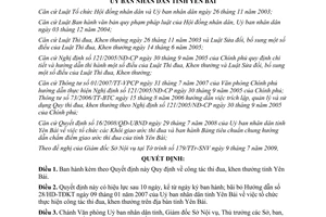 Quyết định 22/2009/QĐ-UBND Quy định công tác thi đua khen thưởng tỉnh Yên Bái