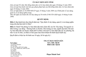 Quyết định 18/2009/QĐ-UBND  xây dựng, quản lý sử dụng nghĩa trang trên địa bàn tỉnh Cà Mau