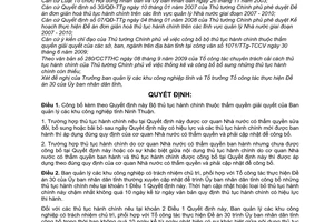 Quyết định 285/QĐ-UBND  công bố bổ sung Bộ thủ tục hành chính