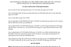 Quyết định 73/2009/QĐ-UBND Quy chế một cửa liên thông cấp Giấy chứng nhận đầu tư