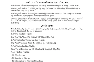 Quyết định 2754/QĐ-UBND năm 2009 thành lập Ban Tổ chức Hội thi Sáng tạo kỹ thuật