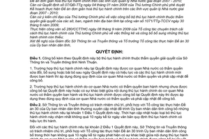 Quyết định 292/QĐ-UBND công bố bổ sung bộ thủ tục hành chính