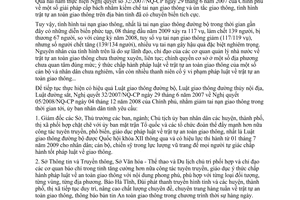 Chỉ thị 20/2009/CT-UBND tăng cường công tác đảm bảo trật tự an toàn giao thông Hà Tĩnh