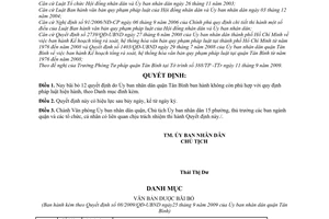 Quyết định 08/2009/QĐ-UBND bãi bỏ văn bản  Ủy ban nhân dân quận Tân Bình