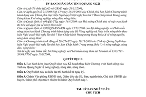 Quyết định 441/QĐ-UBND  Kế hoạch thực hiện Chương trình hành động Tỉnh ủy Quảng Ngãi  nông nghiệp, nông dân, nông thôn