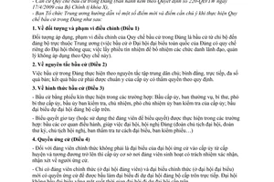 Hướng dẫn 32-HD/TW thực hiện quy chế bầu cử trong Đảng