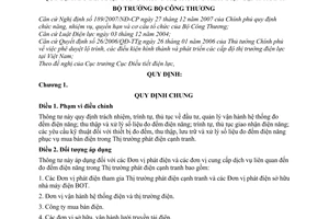 Thông tư 27/2009/TT-BCT quy định đo đếm điện năng thị trường phát điện cạnh tranh