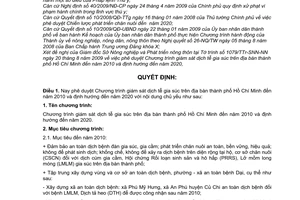 Quyết định 70/2009/QĐ-UBND phê duyệt Chương trình giám sát dịch tễ gia súc trên địa bàn thành phố Hồ Chí Minh đến năm 2010 và định hướng đến năm 2020