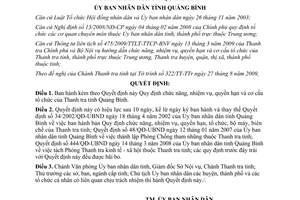 Quyết định 20/2009/QĐ-UBND chức năng nhiệm vụ quyền hạn Thanh tra Quảng Bình
